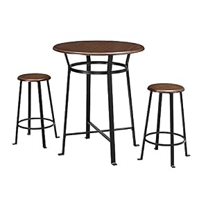 Image of Dorel Living Montgomery 3-Piece Dining Set, Dark Mahogany