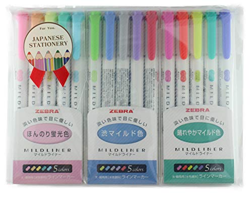 MILDLINER Zebra 3 Pack with Japanese Stationery Original Package. (5C/NC/HC) - Thumbnail 2