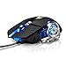 LENRUE Laser Gaming Mouse Wired with 6 Programable Buttons 4 Color Cycle Breathing, High Precision Metal Base, Used for games and office (black)thumb 1