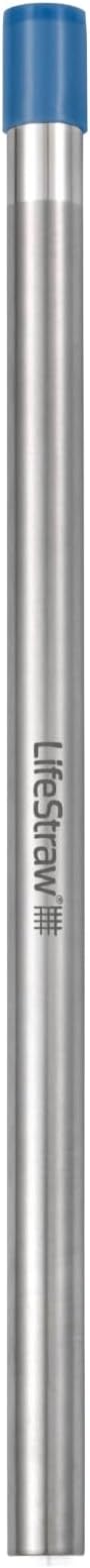 LifeStraw Sip Reusable Stainless Steel Water Filter Straw Stormy Blue