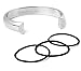 Ashley Bridget Cuff Bracelet Jewelry Bangle Hair Tie Holder with Gift Box - (Silver Plated)