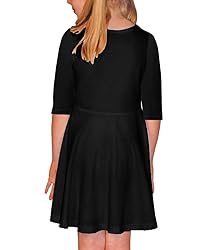 3/4 Sleeve Dress Girl Spring Fall A-Line Swing