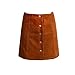 Fedi Apparel Women's Retro Corduroy High Waist A Line Button Slim Mini Skirt