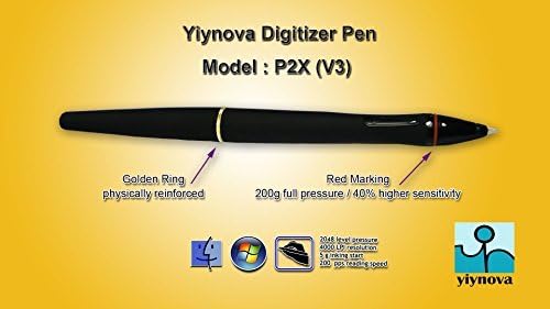 Yiynova P2X(V3) Premium Tablet Pen w/kit for YiyNova U Series Tablets