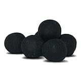 Wool Dryer Balls, Set of 6 Organic Laundry Balls for Dryer, Black, by InsideSmarts