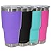 CHILLOUT LIFE 30 oz Stainless Steel Tumbler with Lid - Double Wall Vacuum Insulated Large Travel Coffee Mug with Splash Proof Lid and Straw for Hot & Cold Drinks, Purple Tumbler