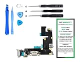 iPhone 6 Plus Charge Port Dock, and Headphone Jack Flex Cable (GREY) Replacement Kit with DM Tools and Instructions Included - DIYMOBILITY