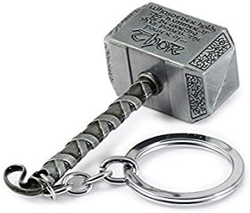 BanteyBanatey Thor Hammer Collectible Metal Keychain (Greyish Silver)