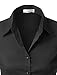 LE3NO Womens Short Sleeve Button Down Shirt with Stretch, L3NWT575A_BLACK, X-Small