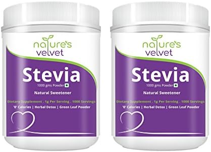 Natures Velvet Lifecare Stevia Leaf Powder, Natural Sweetener & Detox, 1000Gms - Pack of 2