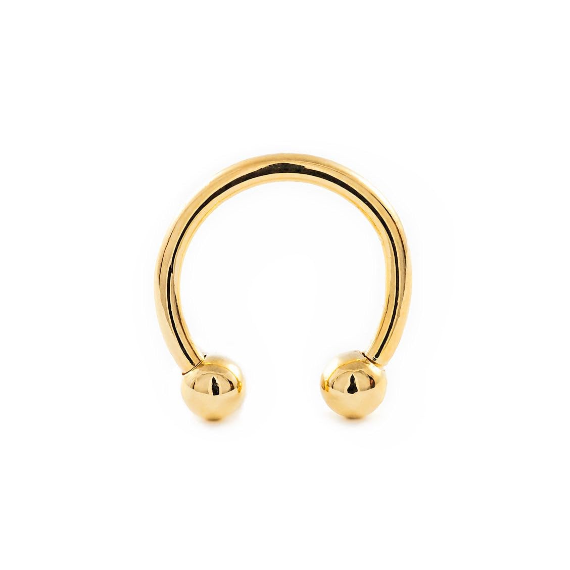 Monde Petit 9ct Yellow Gold Piercing Barbell double ball 3 mm