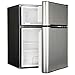 GE HC32TW10SV Haier 3.2 Cu. Ft. Compact Refrigerator with Full-Width Glass Shelves, True Separate Freezer, Dispense-a-Can® Storage, and Interior Lighting, in Virtual Steel