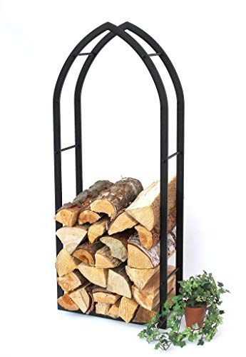 DanDiBo Kaminholzregal Innen Schwarz Metall Kaminholzständer MOS 123 cm Holzkorb Kaminholzhalter Feuerholzregal Holzregal – Bild 4
