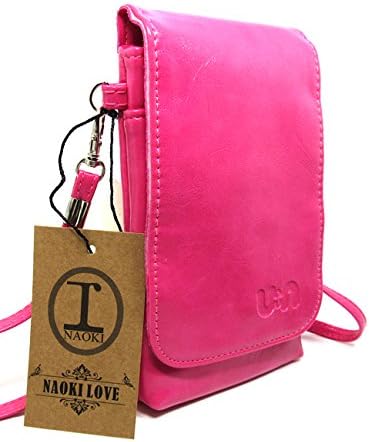 Naoki Universal PU Leather Cellphone Pouch Coin purse Wallet Handbag Messenger Shoulder Bag Pockets for apple iphone 6 6plus 5 5s samsung galaxy note3 note4 s5 HTC one m8 etc(Rosered)