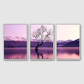 Framed Canvas Wall Art for Living Room, Bedroom Beautiful Nature Norway Landscape Canvas Prints for Modern Home Decoration Ready to Hang - 16"x24"x3 Panels