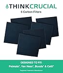 6 Premium Odor Control Universal Charcoal Filters for Cat Litter Boxes & Pans, Fits Nature's Miracle, Petmate, Booda, Catit, Grreat Choice & More, Reduces Household Pet Smells, by Think Crucial