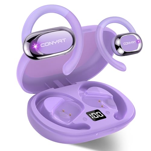 Conyat AI Language Translation Earbuds Real Time, 3-in-1 Translator Earbuds Open Ear with 6 Translation Modes/164 Language, LightPurple