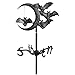 Whitehall Products Bat and Moon Garden Weathervane, Black