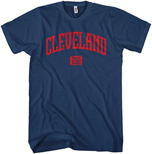 Smash Vintage Men's Cleveland 216 T-shirt - Navy, XXXX-Large
