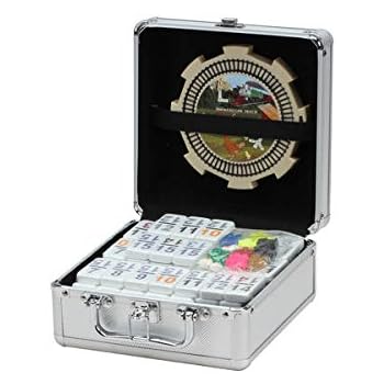 Double 15 Numeral Pro Size Mexican Train & Chicken Domino Set in Aluminum Case