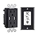 2 Pack USB Wall Outlet Black, ANTEER 4.2A/5V Dual USB Outlet 15A/125V TR Receptacle Smart High Speed USB Charger Socket Tamper Resistant Electrical Outlet