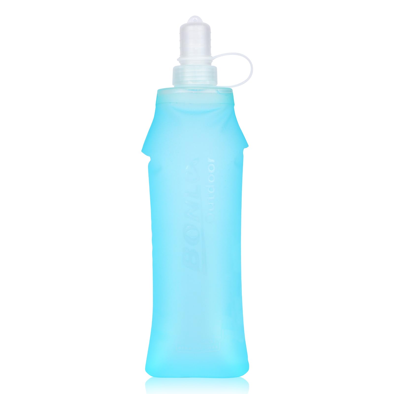 Risipu TPU Soft Flask Running Water Bottles, 500ML Folding Gel Water Bottle Reservoir Handheld for Hydration Pack Hiking Cycling Climbing Outdoors Motorbike Trail Race (Blue)