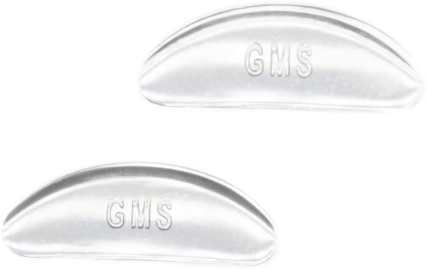 GMS Optical® 2.5mm Anti-Slip Adhesive Contoured Soft Silicone Eyeglass Nose Pads with Super Sticky Backing for Glasses, Sunglasses, and Eye Wear - 10 Pair (Clear)