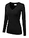 JJ Perfection Simple V-Neck Long Sleeve Pullover Essential Casual Soft Knit Fitted Sweaters for Womens Clothes with Plus Size