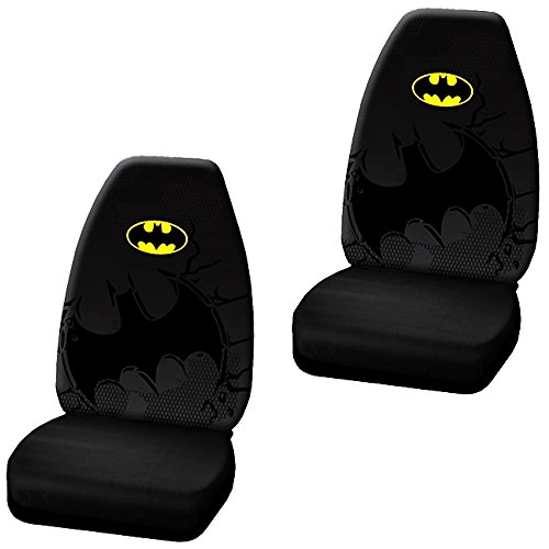 Batman Colored Bat Logo Superhero Cartoon Movie DC Comics Vehicle Car Truck SUV Auto Universal Fit Front Bucket Seat Cover - Pair - Thumbnail 2