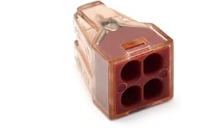 Masendelk 20pcs 4 Port Push-in Electrical Wire Connector, PCT-104 Quick Connection Terminal Compact Wire Connector for 18-12 AWG Solid Stranded Wires