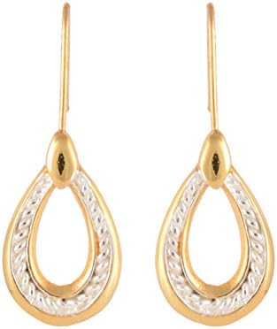 Silver Plated, Oxidized Silver, Gold-plated & Sterling-silver and Crystal Hook Earrings for Women & Girls, Golden