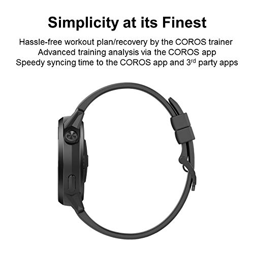 Coros APEX Premium Multisport GPS Watch (42mm Black) | Ultra-Durable Battery Life | Titanium | Sapphire Glass | HR | Barometer, Altimeter, Compass | ANT+ & BLE Connections | Strava & TrainingPeaks