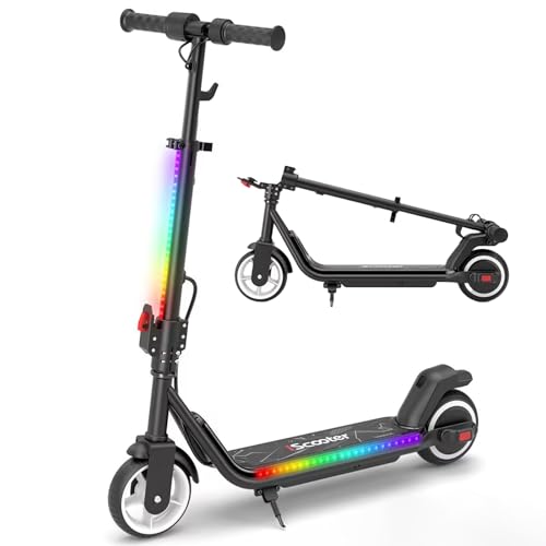iScooter Kinder E Scooter mit Musik & Licht für 8-14 Jahre, 250W Eektroroller, 3 Fahrmodi 8/13/19km/h, Auto-Abschaltung, 60Min Fahrzeit bis zu 15km, D
