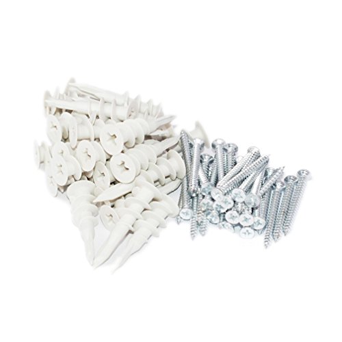 Drywall Anchor with Screws Sets - Plastic Self Drilling Dry Wall Anchors, 60 Pieces All Together - Thumbnail 5
