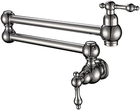 Homili Pot Filler Folding Stretchable Pot Filler Double Joint Swing Arm Wall Mount Kitchen Faucet (Chrome)