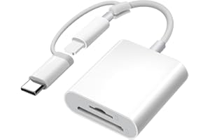 SD Card Reader for iPhone iPad, Dual Lightning & USB-C Connector Memory SD Card Adapter, Support SD/MicroSD Cards, High-Speed