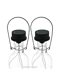 Merrybay Kit de luces solares para botellas de vino con LED de hadas de micro ámbar (botella no incluida), 2 unidades