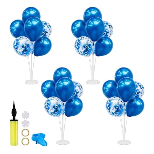 ZJDHPTY Blue Balloon Stand Centerpiece Table Decorations for Men's Birthday Father's Day Retirement Graduation Decorations Class of 2025(Blue set4)