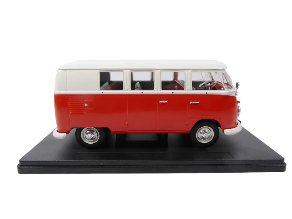 OPO 10 - 1/24 Scale Metal Miniature Car Toy, Volkswagen T1 Combi 1960, Vehicle & Base, Adults