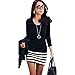 Towallmark(TM)Sexy Women Lady Long Sleeve Crew Neck Striped Slim Fit Party Dress