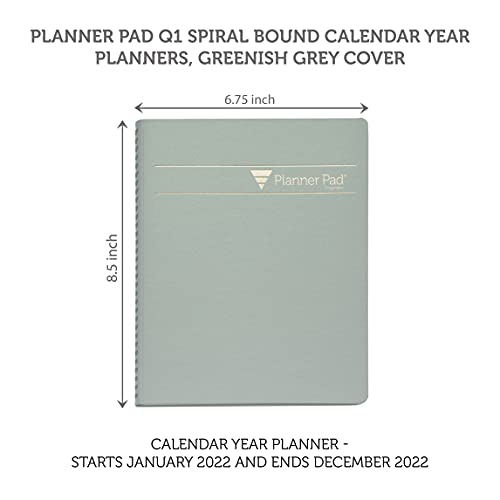 Planner Pad Spiral Bound 3Tier Funnel Down Organizer, January 2022