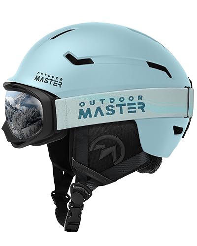 Outdoormaster Skihelm-Set, Snowboard-Helm Mit Brille Für Erwachsene - 12 Belüftungsöffnungen - Skihelme Für Männer, Frauen Und Jugendliche