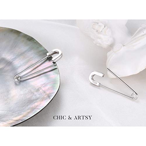 Safety Pin Earring 925 Sterling Silver Safety Pin Earrings for Women