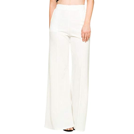 high waisted white flowy pants