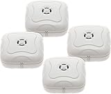 4 Pack Water Leak Detector - 95 Db Flood Detection Alarm Sensor for Bathrooms, Basements, and Kitchens by Mindful Design (White)