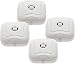 4 Pack Water Leak Detector - 95 Db Flood Detection Alarm Sensor for Bathrooms, Basements, and Kitchens by Mindful Design (White)