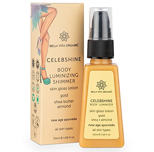 Bella Vita Organic Celeb Shine Body Shimmer Gloss Lotion with shea butter for All Skin Types, Gold Shade, 50 ml Bella Vita Organic Celeb Shine Body Shimmer Gloss Lotion with shea butter for All Skin Types, Gold Shade, 50 ml