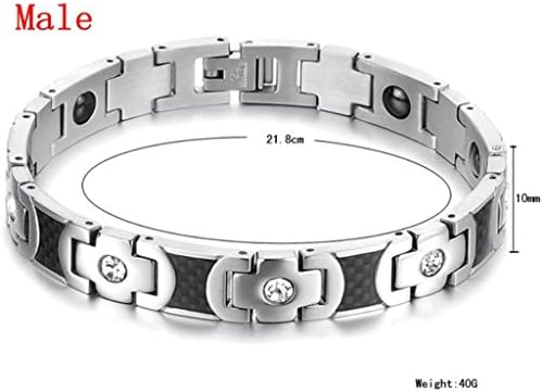 Casoty Jewelry Couple Lovers Balance Band Energy Power Ionics Titanium Magnetic Bracelet (SL-L1-M)