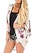 Women Fashion Floral Print Kimono Cardigan Cover Up Loose Blouse Beach Party Wear Rose Red XXL