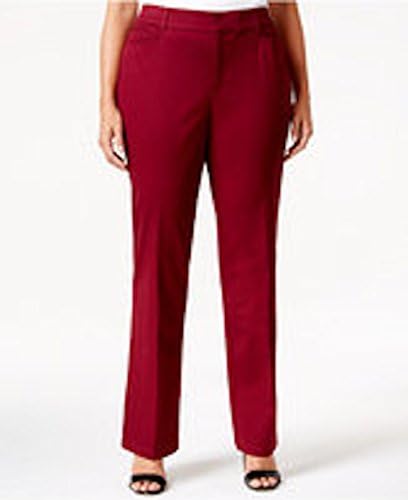 jm collection women twill straight-leg pants merlot plus size 20w